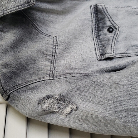 scotch & Soda Distressed Chambray Denim Jacket, Size S - Picture 8 of 16
